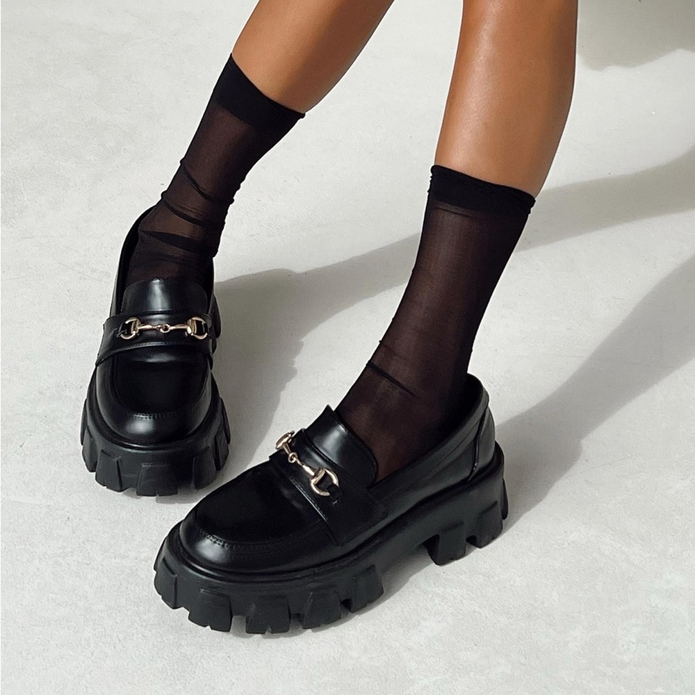 Princess Polly Penny Lane Loafers Black